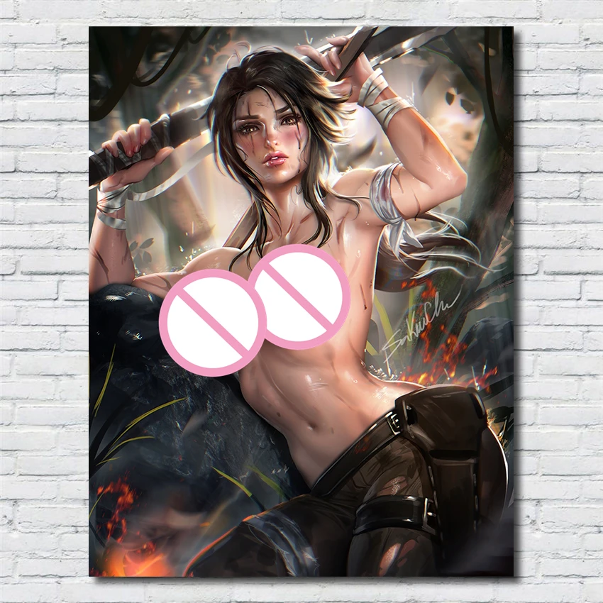 Tomb Raider, сексуальный персонаж, художественный плакат, настенные художественные плакаты, художественный декор, HD качество, живопись на холсте, Y34