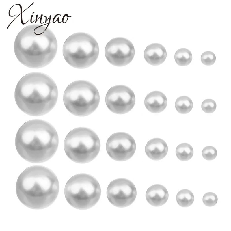 XINYAO 100 шт./лот 4 5 6 8 10 12 14 16 18 мм имитация жемчуга бусины (без отверстия) круглые ABS