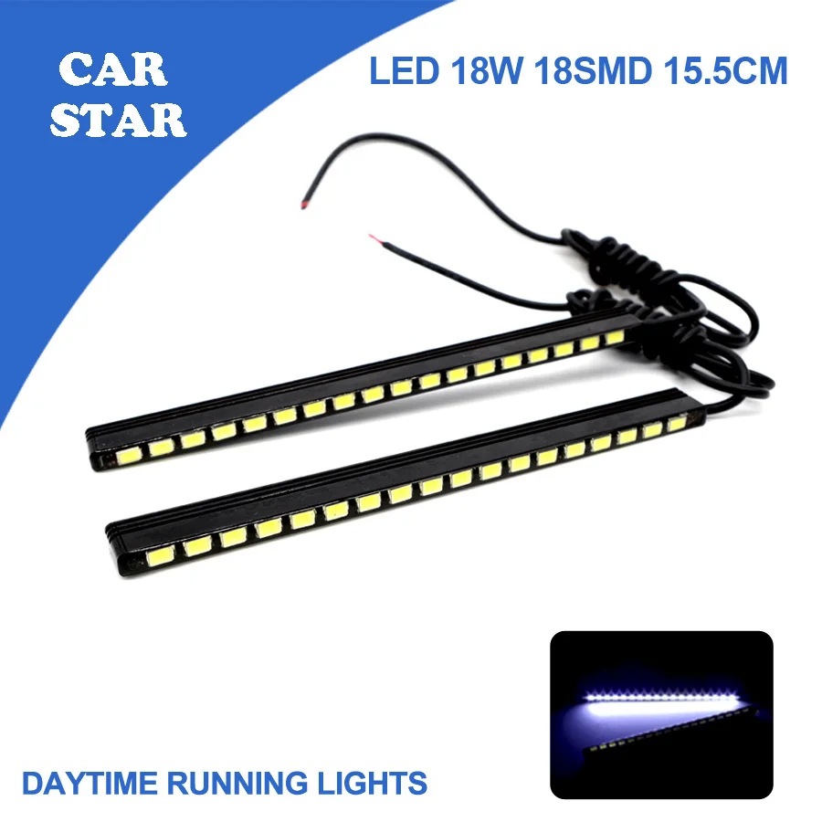 Бесплатная доставка 2 шт./компл. Габаритные Огни Авто СИД DRL 2*9 Вт 18smd 5730 15.5 см