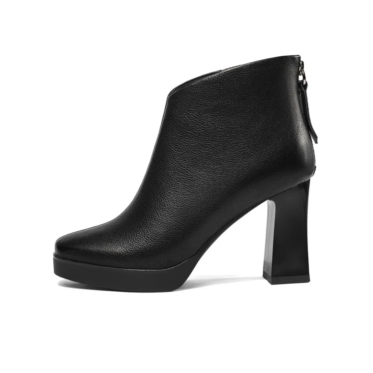 MLJUESE/2019 женские ботильоны из коровьей кожи на молнии зимние короткие плюшевые