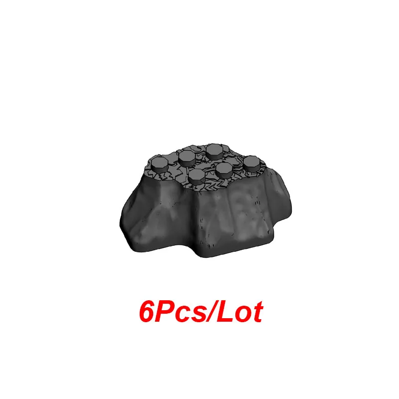 6Pcs Per Lot 1-10 шт., MOC, горный кирпич, рок-панель, прямоугольные блоки, 4x10x6, строительные блоки, кирпичная часть, DIY игрушки, совместимые с 6082 6083 - Цвет: 6Pcs Per Lot