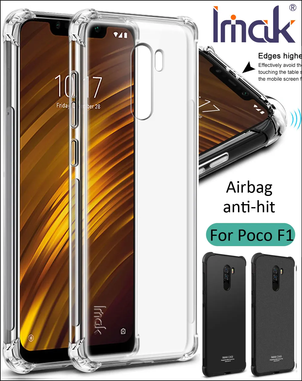 Чехол IMAK с подушкой безопасности для Xiaomi Pocophone F1 Poco противоударный мягкий