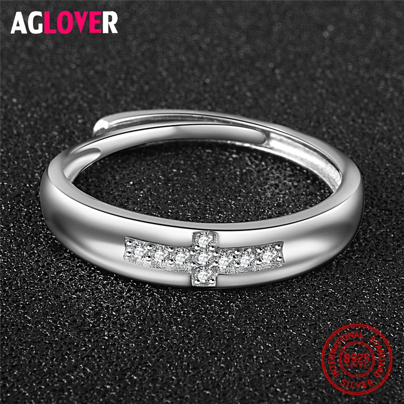 Мужское и женское кольцо из серебра 925 пробы с фианитом|jewelry women rings|jewelry mens ringsjewelry