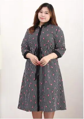 TUHAO офисные женские летние платья ампир размера плюс 10XL 8XL 6XL полосатые платья-рубашки с бантом и поясом женское свободное платье MS17