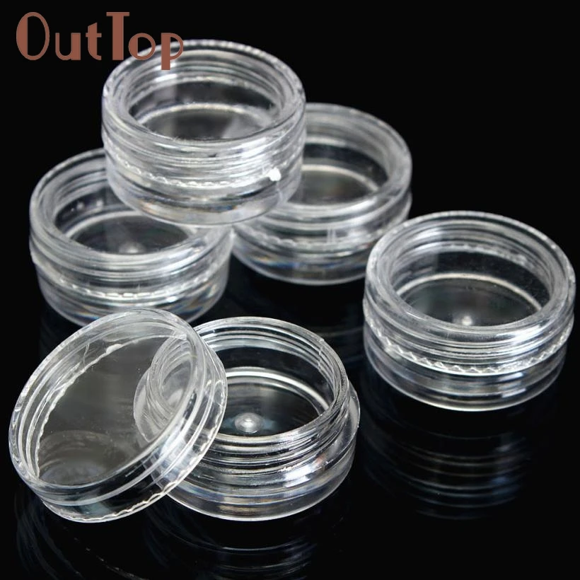Пустые стеклянные банки из прозрачного пластика 50 шт. маленькие 3g размер: