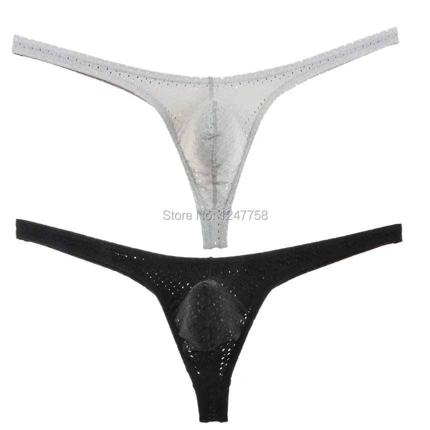 Мужские мини стринги с карманом эластичное нижнее белье|male g-string|thong malemens pouch |