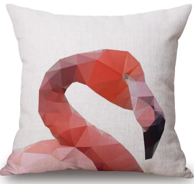 Льняной чехол для подушки с 3D рисунком фламинго Чехол автомобильного дивана