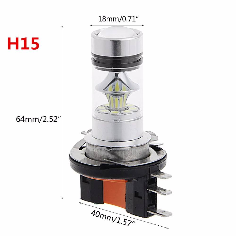 1 шт. P13W/7443/H16 /H15 /3157 Socket 100 Вт 2323 SMD СВЕТОДИОДНЫЙ Автомобильный противотуманный