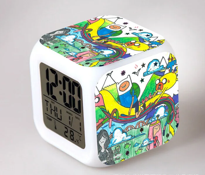 4 Горячая мультфильм reloj Цифровой де led Цвет ido 7 цветов флэш меняющие игрушки Детский будильник спальня ночные световые часы - Цвет: 4