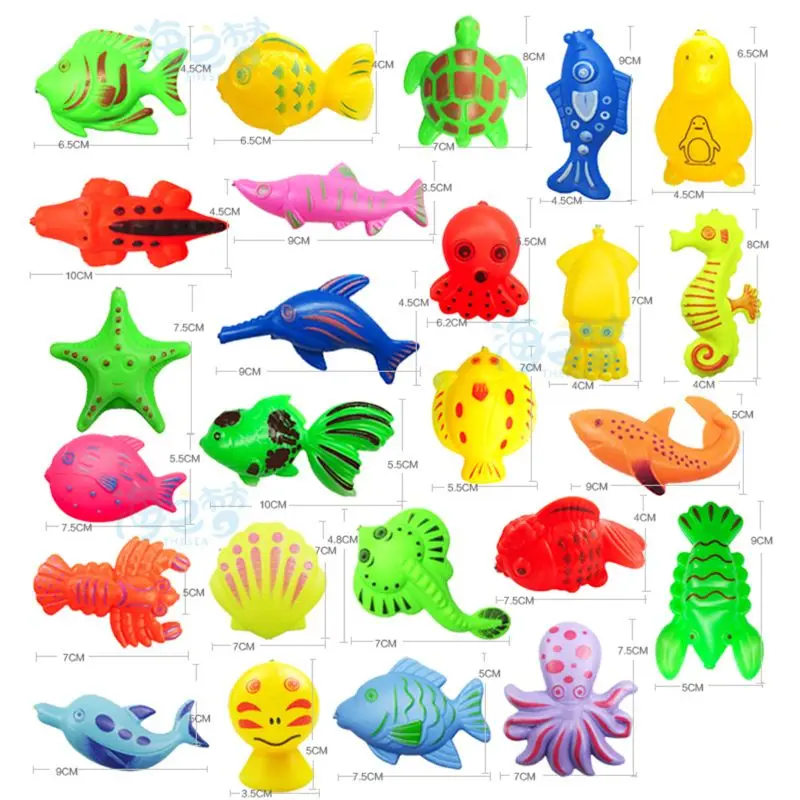 

Creative Baby Bathing Toy 22-piece Magnetic Fishing Toy Set Bath Toys High Quality Exquisite