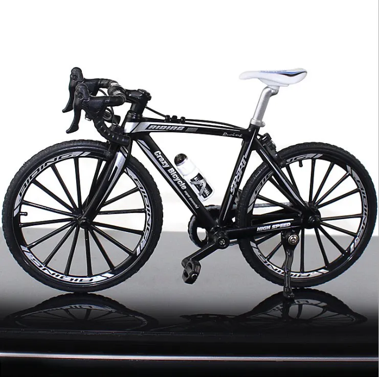 Race Bike Black 1 шт. литая под давлением металлическая модель велосипеда 1:10 масштаб город сложенный дорожный гоночный велосипед мини-велосипед для коллекции друг подарок детям - Цвет: Race Bike Black