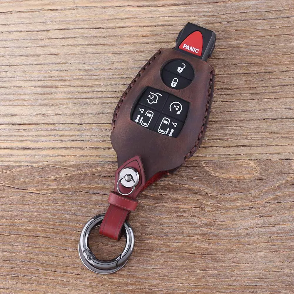 KEYYOU 7(6+ 1) Корпус для ключей на кнопке брелок для Dodge Grand Caravan для Chrysler Town& кантри автомобильный чехол для ключей - Название цвета: Color four