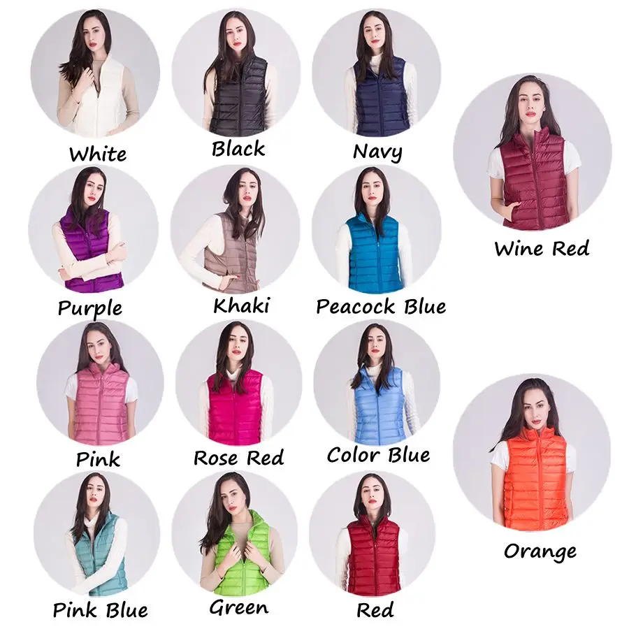 Женский жилет на утином пуху без рукавов с защитой от ветра|vest female|vest sleevelessdown vest |