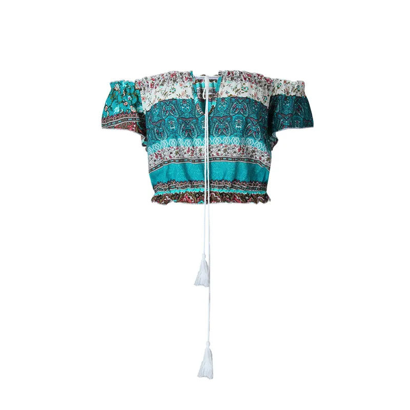 Женская летняя новая мода Boho Сексуальные вечерние комплект из двух частей