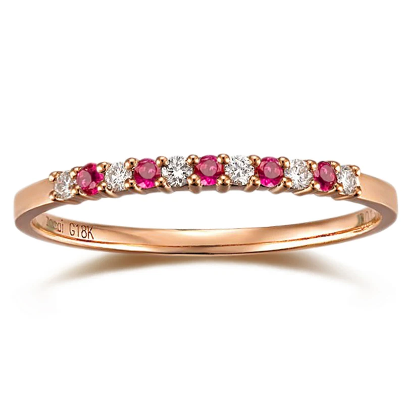 Обручальное кольцо с рубином 0 07 карат 18 К розовое золото 06 карат|18k rose|cutting ringdiamond