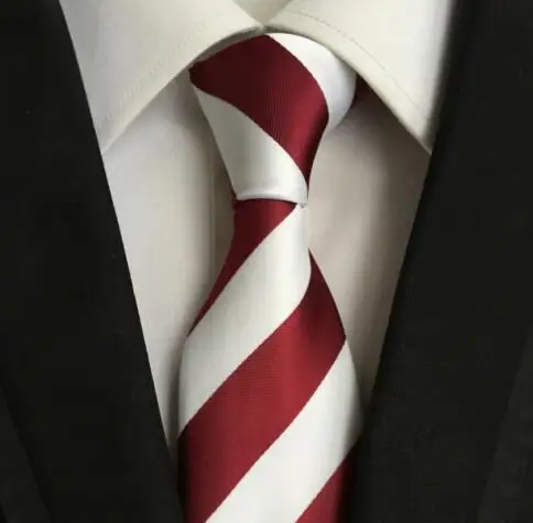 2017 галстук классического дизайна 8 см Официальный модный бордовый с белыми
