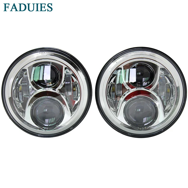 FADUIES хром 7 &quotдюймовый светодиодный фар H4 H13 высокое ближнего и дальнего света для