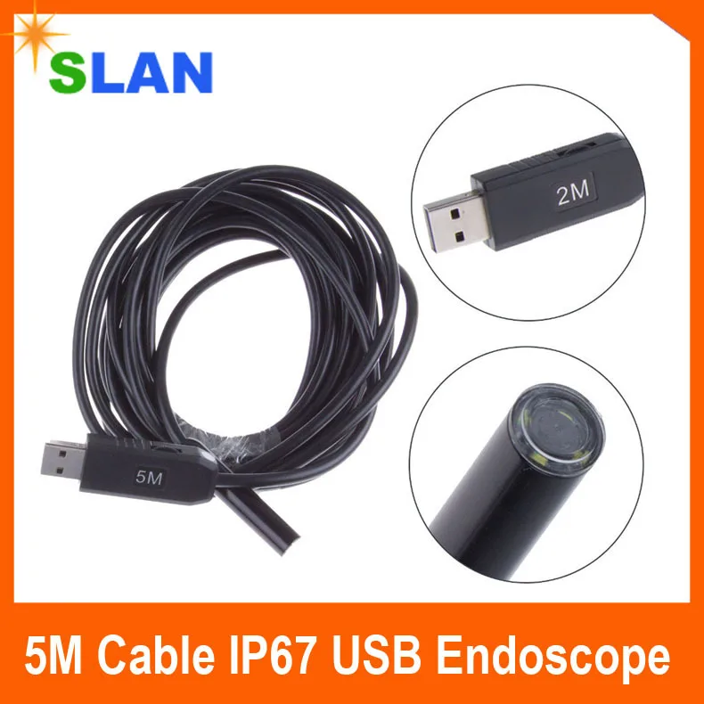5m USB 4 LED Waterproof Borescope Endoscope Inspection Snake Tube Camera 10mm lens mini computer camera | Безопасность и защита
