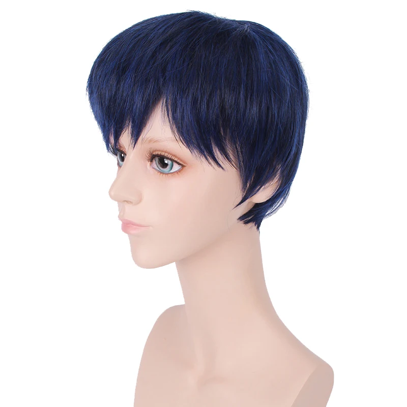 Аниме куроко Нет Basuke Гакуэн Aomine Daiki парик Косплэй костюм Баскетбол куроко короткие жаропрочного синтетического парики