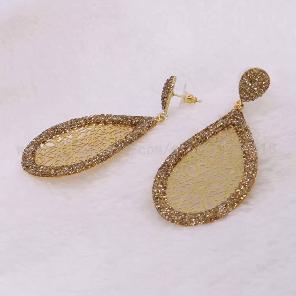 5 пар золотые серьги модные металлические полые с узором элегантные висячие