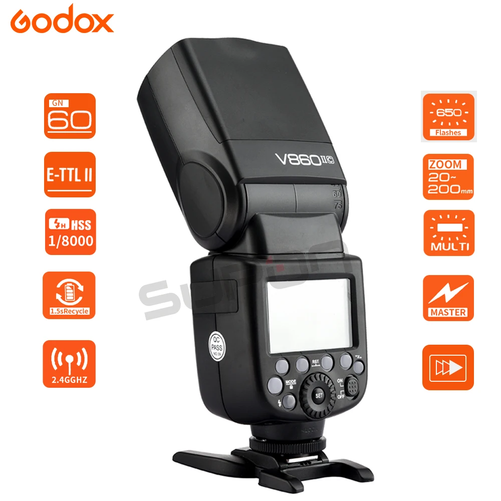Литий ионный аккумулятор Godox Flash V860II HSS для камеры 1/8000s Вспышка Speedlite V860IIC + набор