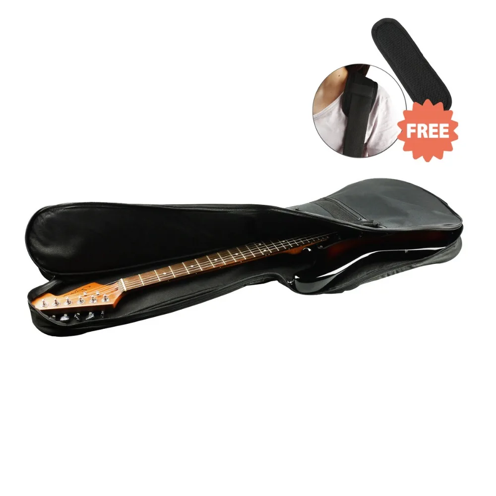 40'' Electric Guitar Gig Bag Case Black Backpack 5MM Thick Sponge 600D Oxford Cloth Padded Guitarra Gigbag 82 B trumpet gig bag box case backpack 600d water resistant oxford cloth with adjustable dual shoulder strap new arrival