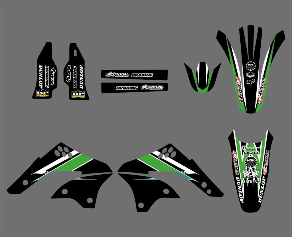 H2CNC 0235 команда графики и фоны наклейки Наборы для Kawasaki KX450F KXF450 2006 2007 2008 KX 450F KXF