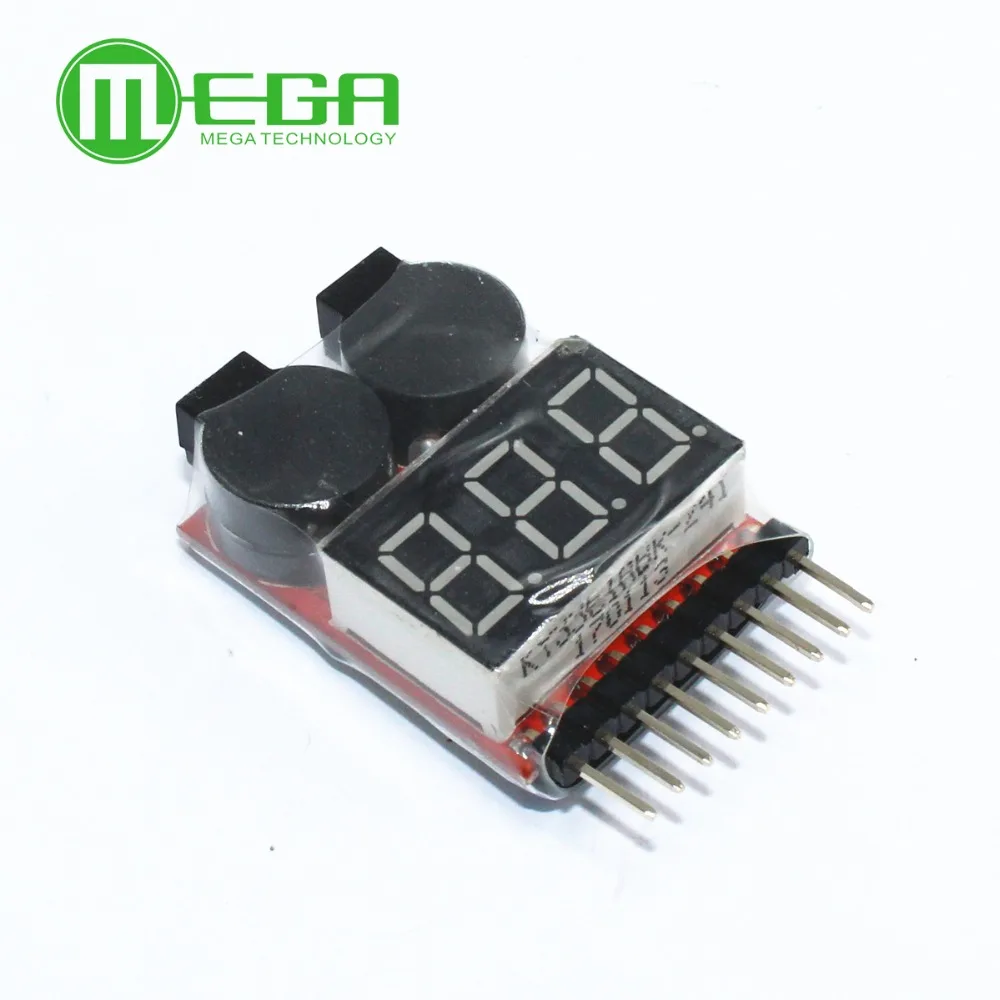 

СВЕТОДИОДНЫЙ индикатор напряжения Lipo 1-8S, тестер низкого напряжения, зуммер, сигнализация для вертолета, самолета, мультиротора, гоночного д...