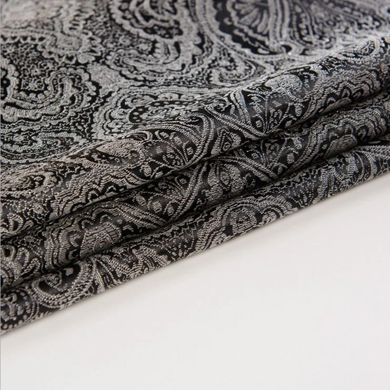 

new arrival flowers style yard dyed jacquard brocade black fabric,3D fabric used for DIY sewing women clothing wedding dress
