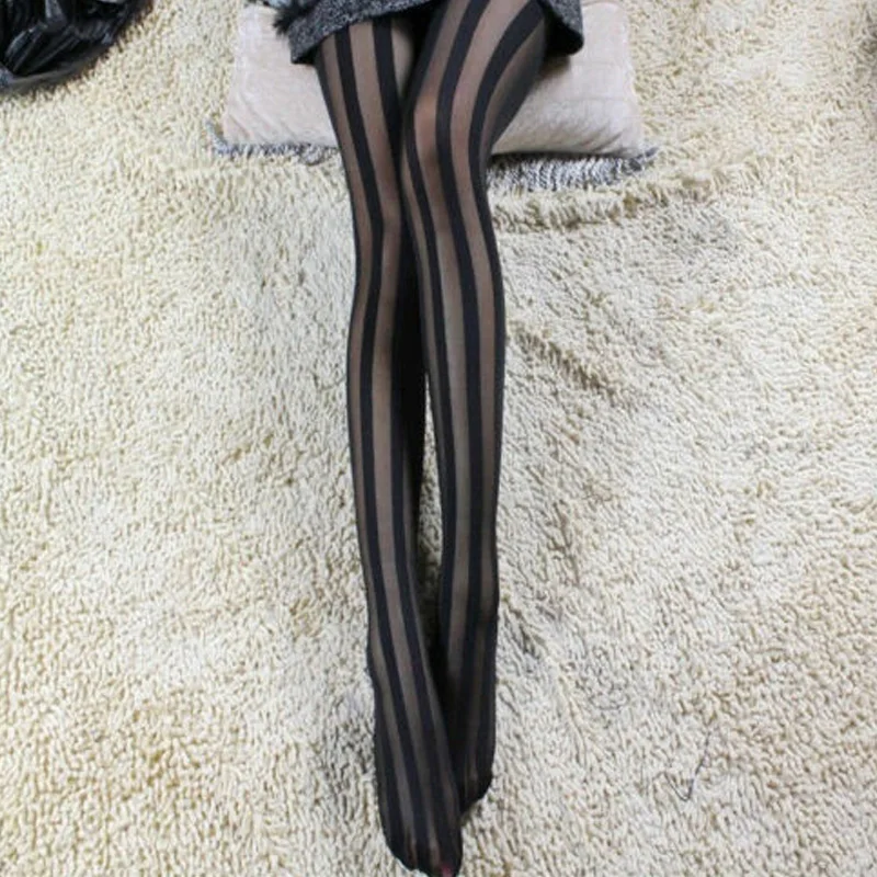 Женские черные сетчатые чулки трикотаж с узором сексуальные колготки