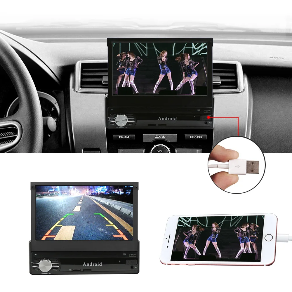 AfmoDVR 1 Дин радио Gps android авторадио Din автомобильный 1din Android Центральный Multimidia