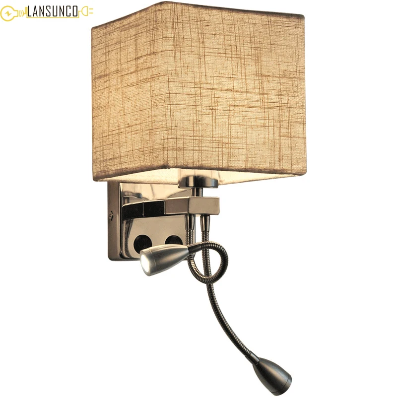 Nordic Wall Lights Simple Lamp Modern Wandlamp Creative Glass Fabric Sconce For Bedside Aisle LED Light Fixture | Освещение