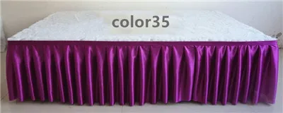 35 dark purple Ледяной шелк шифон белый цвет свадебный стол юбка Вечерние Банкетный сценический стол юбка скатерть декоративная - Цвет: 35 dark purple