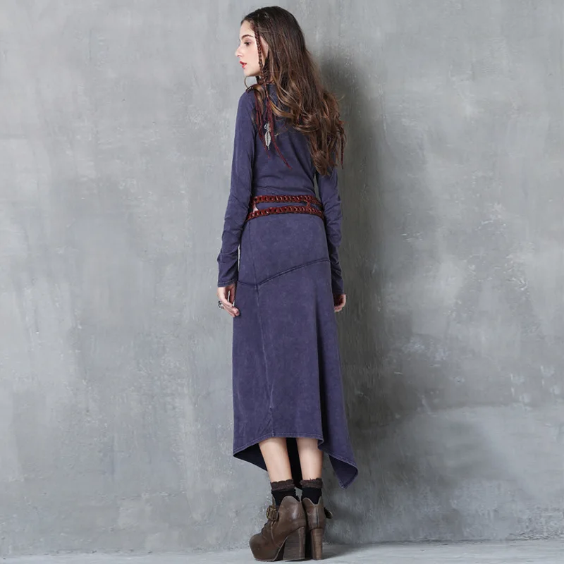 2019 Весна для женщин трикотажные Оболочка платья Пэчворк Одноцветный Винтаж