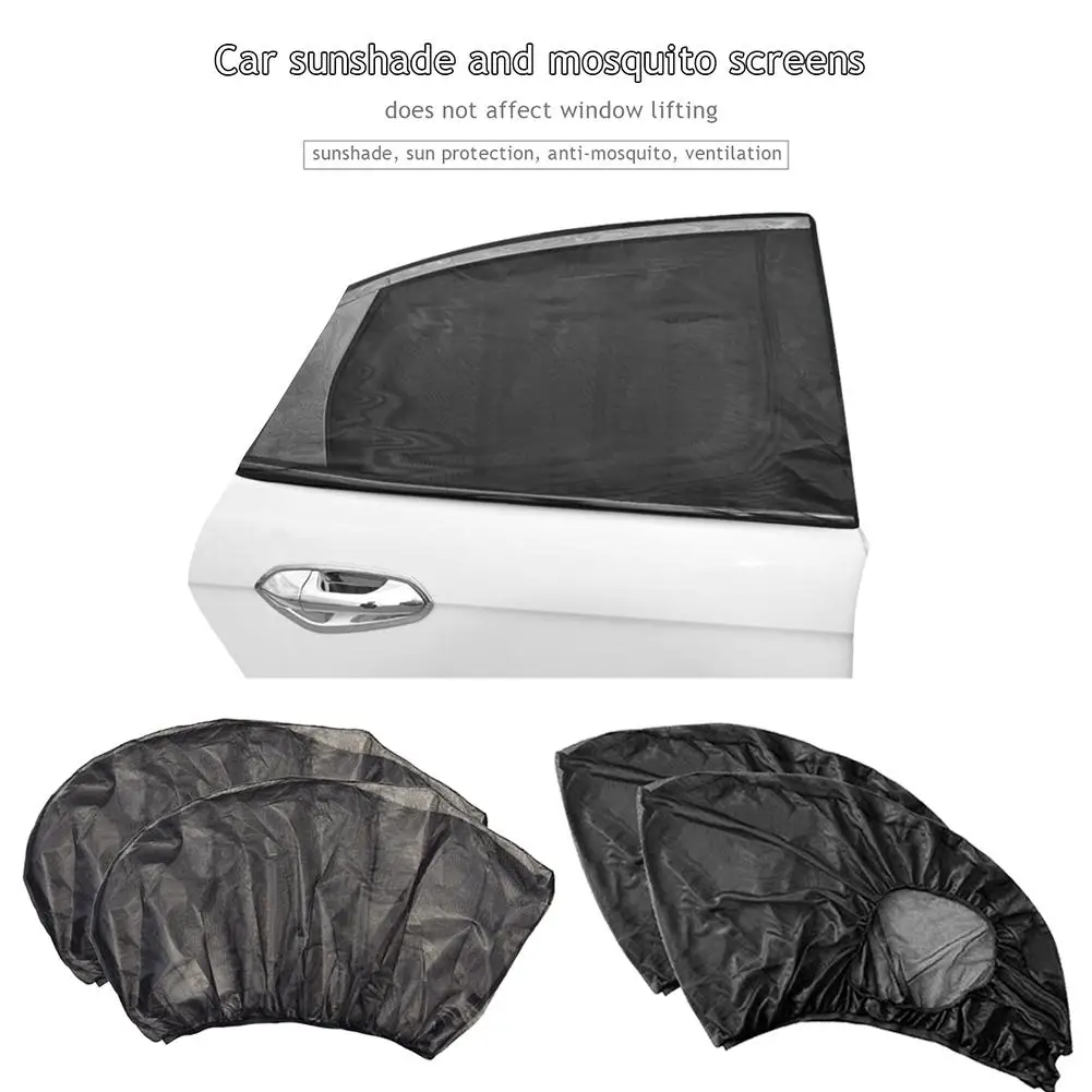

2PCS Car Side Window Sunshade Car Curtain Gauze Camping Self - Driving Equipment Mosquito Cover Car Side Sunshade