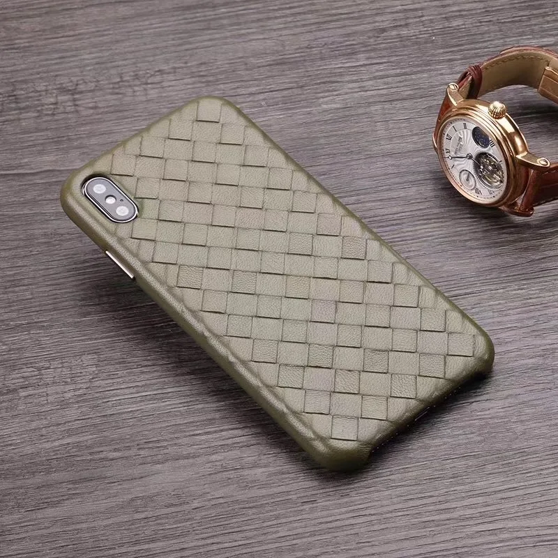 Модный тканый чехол из натуральной кожи с узором для iPhone XS MAX/XS/X/XR, чехол для телефона для iPhone 11 Pro XS MAX, чехол для задней панели