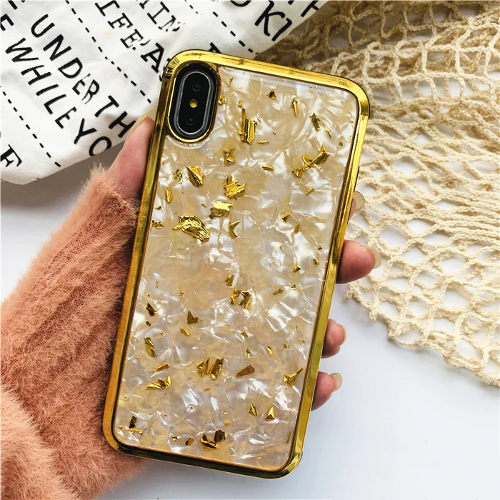 GlamPhoneCase роскошные золотые Фольга корпус чехол для iPhone X Xs Max XR 8 iPhone 7 Plus простой жесткий для задней панели чехол для iPhone 8, 7, 6, 6S Plus, чехол