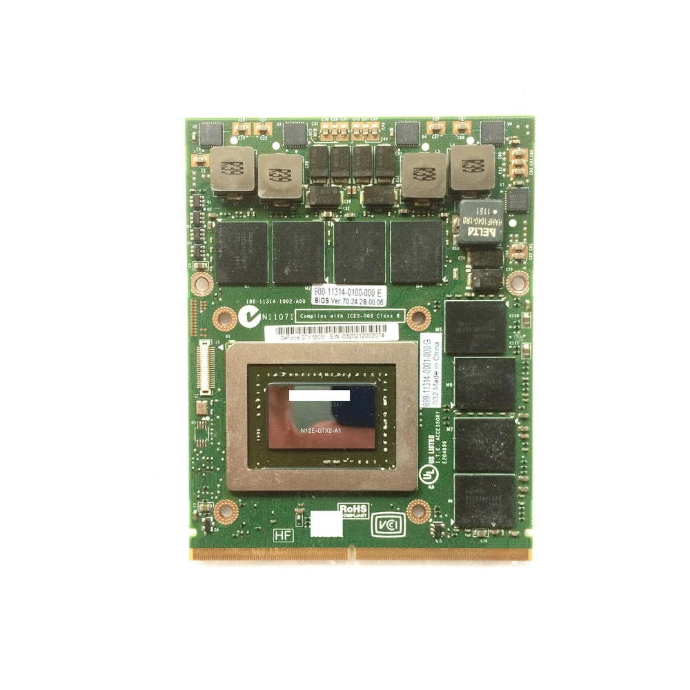 GTX 580m 2GB GDDR5 MXM3.0b видеокарта VGA 3MF8R 03MF8R CN-03MF8R N12E-GTX2-A1 для Alienware M17x R3/M18x | Компьютеры и
