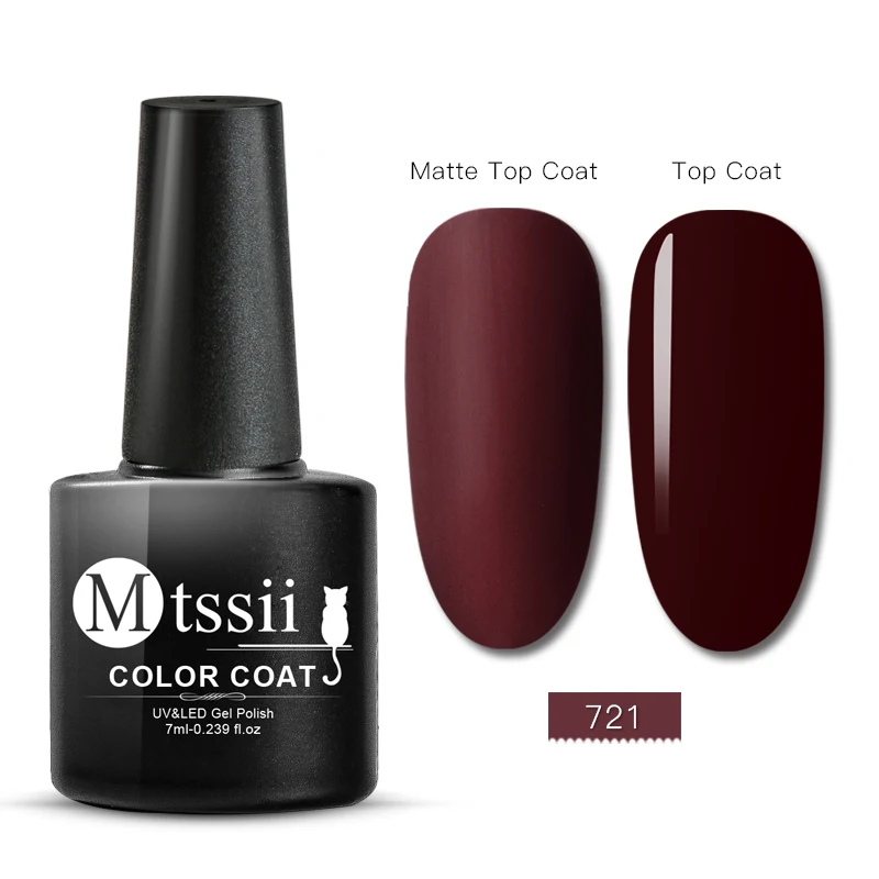 Mtssii 7ml Gel Nail Polish Matte Color Soak Off Matte Top Coat Nail Art Gel Varnish Manicure lacquer Semi Permanent Nail Gel - Color: FFW2736