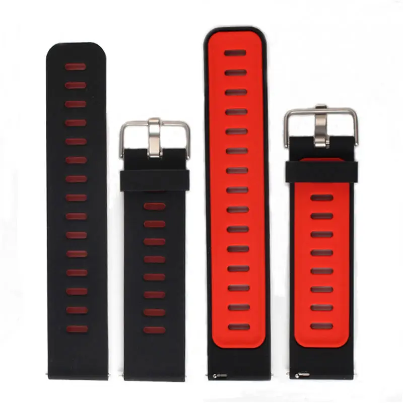 Black and Red Сменный силиконовый браслет для наручных часов для Xiaomi Huami AMAZFIT ремешок 22 см унисекс Ремешки для наручных часов спортивные Смарт-часы - Цвет: Black and Red