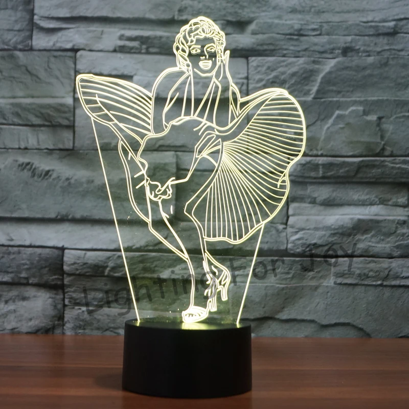 Креативный ночник Мэрилин Монро специальные 3D огни Детская декоративная лампа