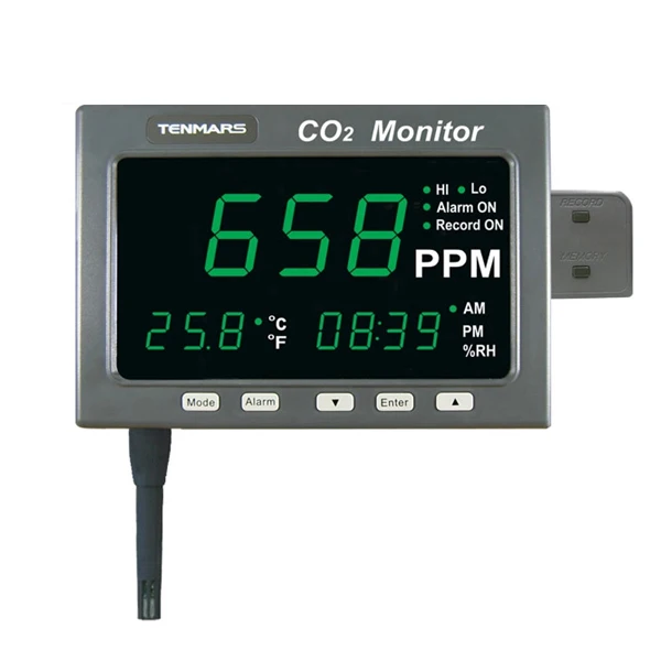 

TENMARS TM-187 Carbon Dioxide Recorder Temperature Humidity Monitoring Record