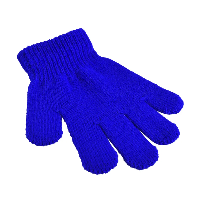 Перчатки милые зимние детские перчатки варежки теплые однотонные на весь палец