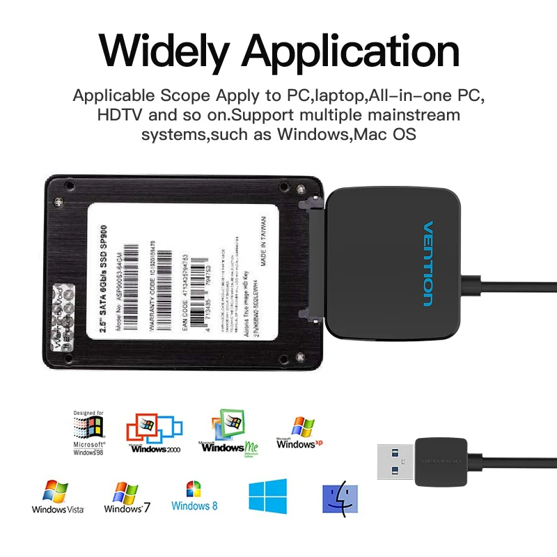 Vention Sata to usb Sata USB 3,0 кабель USB to Sata конвертер 2,5 3,5 дюйма внешний жесткий диск кабель для ПК usb 3,0 sata адаптер