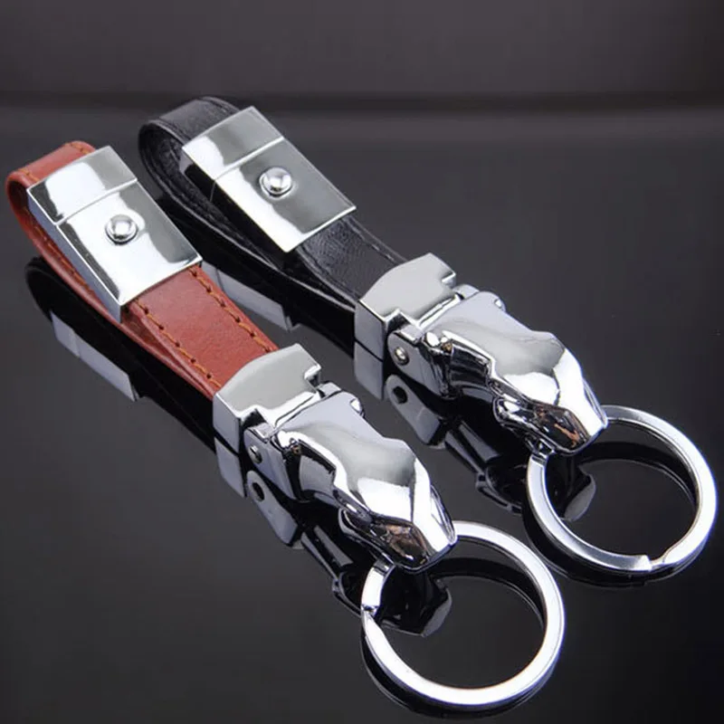 Оптовая Бизнес Jaguar кожаный брелок творческий любителей головы леопарда