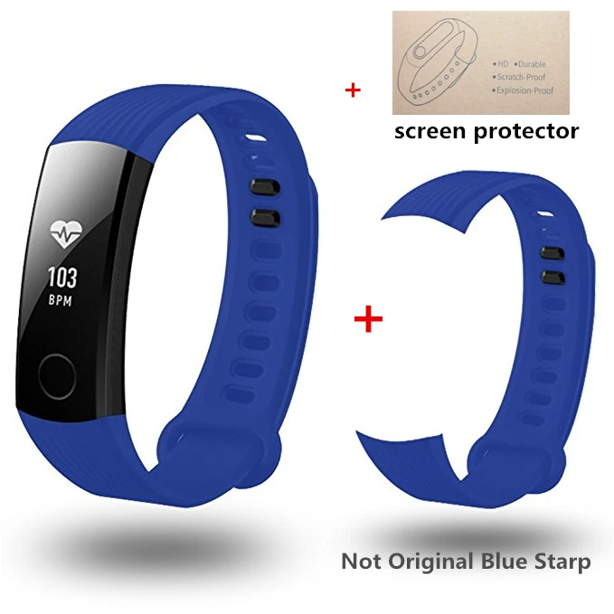 Add Blue Starp Смарт-браслет huawei Honor Band 3 для плавания 5ATM 0,9" oled-экран для IOS Xiaomi Mi Android - Цвет: Add Blue Starp