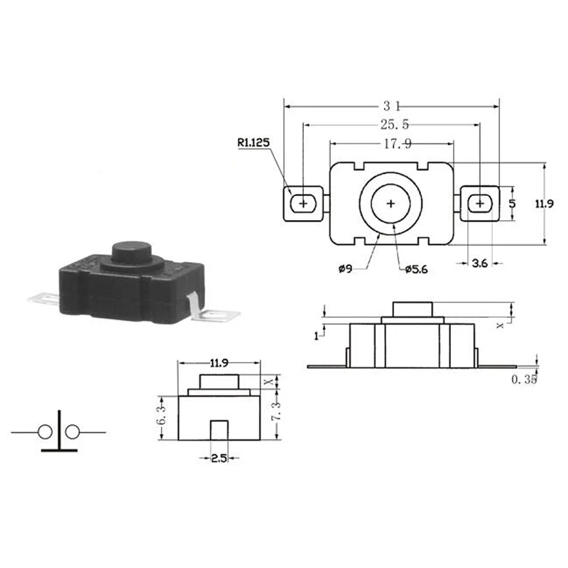 10 шт. переключатели для фонарика самоблокирующиеся SMD типа 18x12 мм 1 5a250v кнопочные