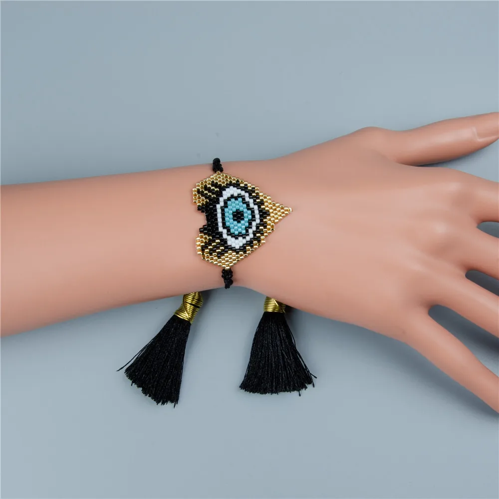 Go2boho MIYUKI браслет Турецкий Дурной глаз браслеты ювелирные изделия Красное золото сердце любовь браслеты для женщин Delica бусы Bileklik подарок