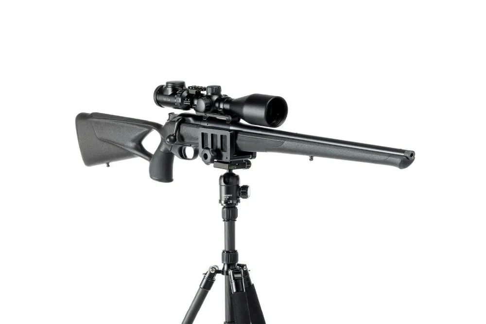 Зажим для крепления винтовки на седло + адаптер штатива с точным упором стрельбы.