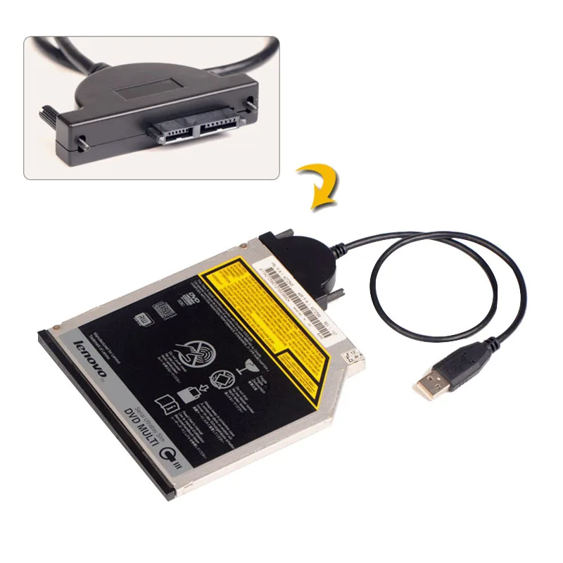 USB 2 0 до 7 + 6 PIN SATA CD ROM оптический привод адаптер кабель для ноутбука компьютера HSJ 19|